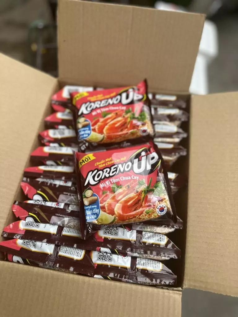 Mì Koreno UP vị tôm chua cay (20x67g)-duoc-ban-tai-Nhà phân phối BKJ | Kho sỉ Indomie Hà Nội