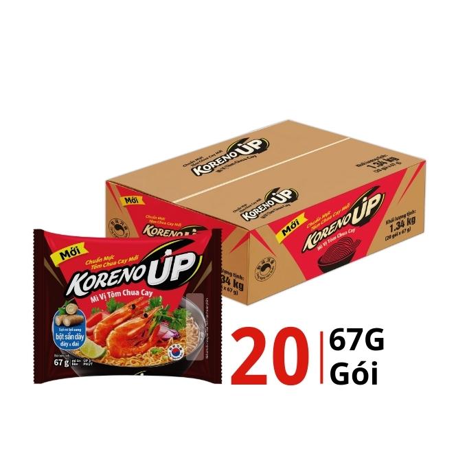 Mì Koreno UP vị tôm chua cay (20x67g)-duoc-ban-tai-Nhà phân phối BKJ | Kho sỉ Indomie Hà Nội