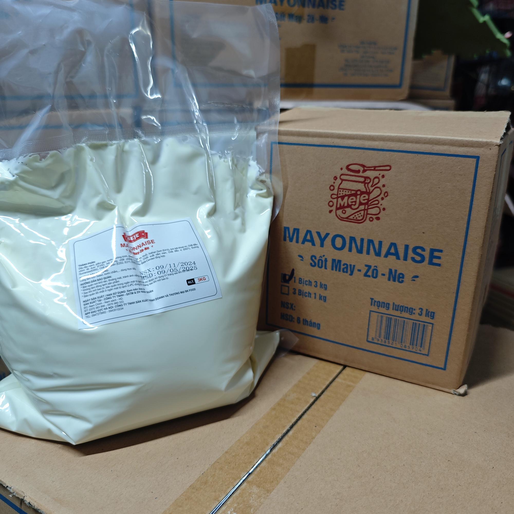 Sốt Mayonnaise MEJE - Hộp 3kg-duoc-ban-tai-Nhà phân phối BKJ | Kho sỉ Indomie Hà Nội