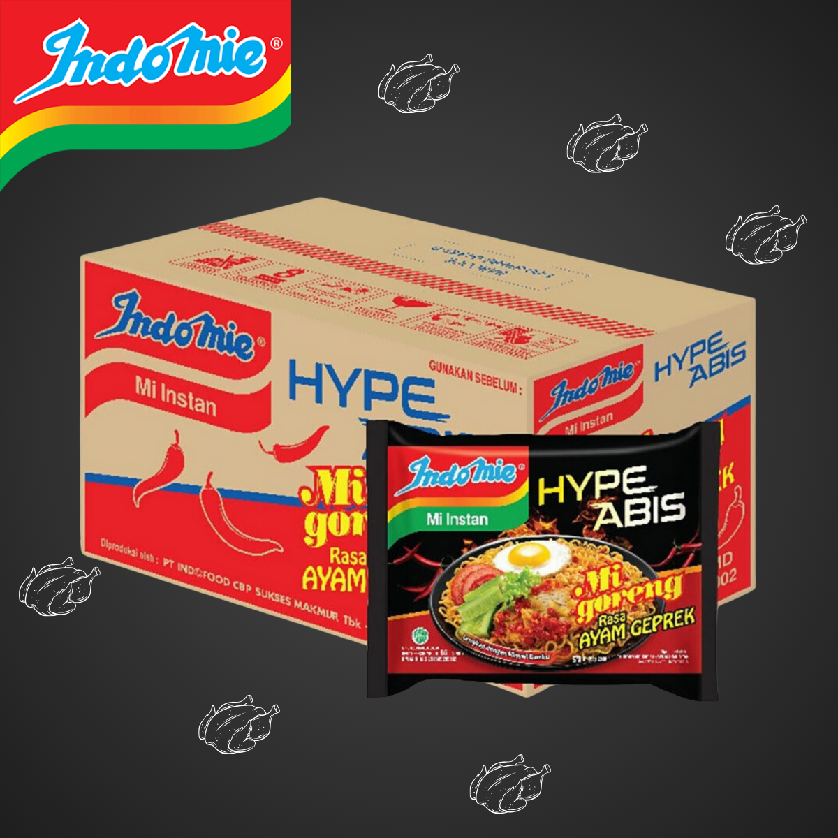 Mì trộn Indomie Gà Giòn Siêu Cay (40x85g)-duoc-ban-tai-Nhà phân phối BKJ | Kho sỉ Indomie Hà Nội