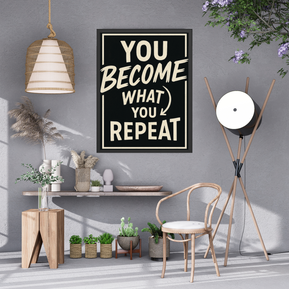 Tranh Truyền Động Lực - You Become What You Repeat-duoc-ban-tai-Tranh Gia Phương