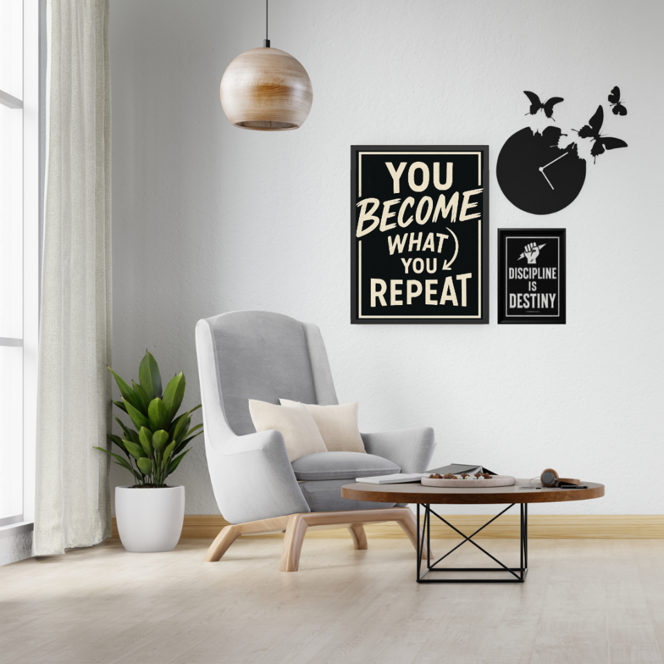 Tranh Truyền Động Lực - You Become What You Repeat-duoc-ban-tai-Tranh Gia Phương