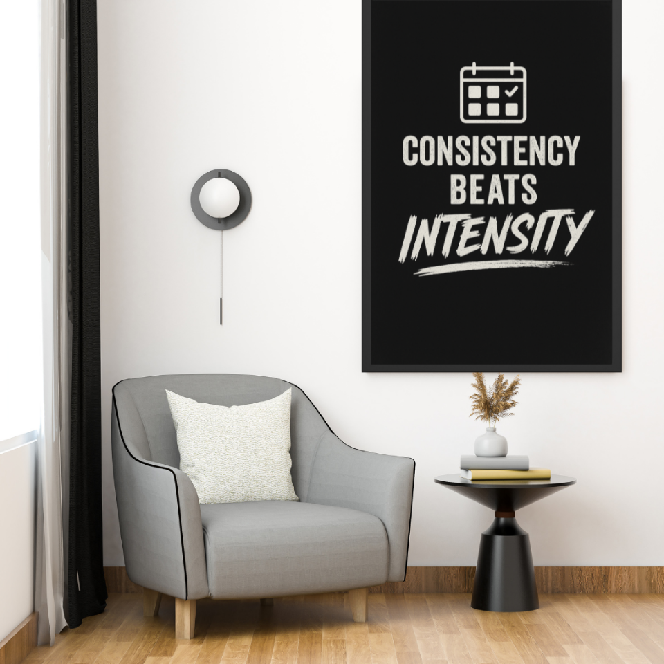 Tranh Truyền Động Lực - Consistency Beats Intensity-duoc-ban-tai-Tranh Gia Phương