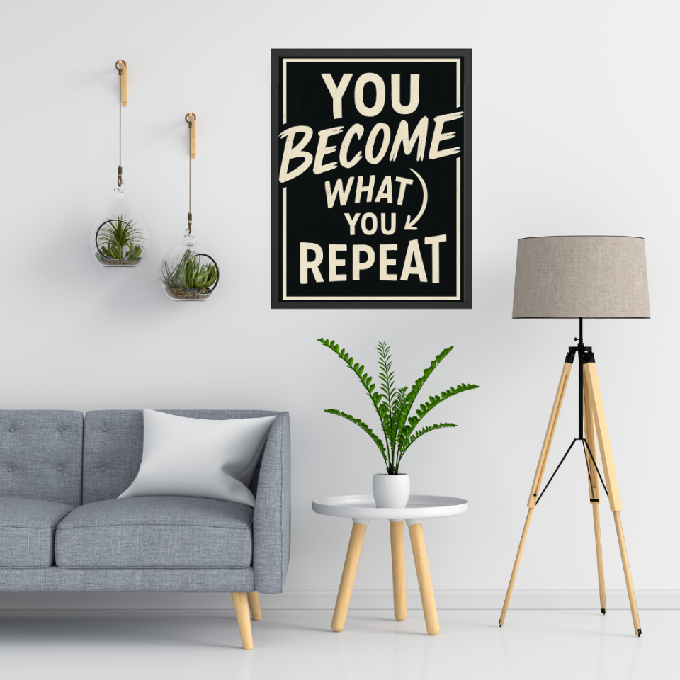 Tranh Truyền Động Lực - You Become What You Repeat-duoc-ban-tai-Tranh Gia Phương