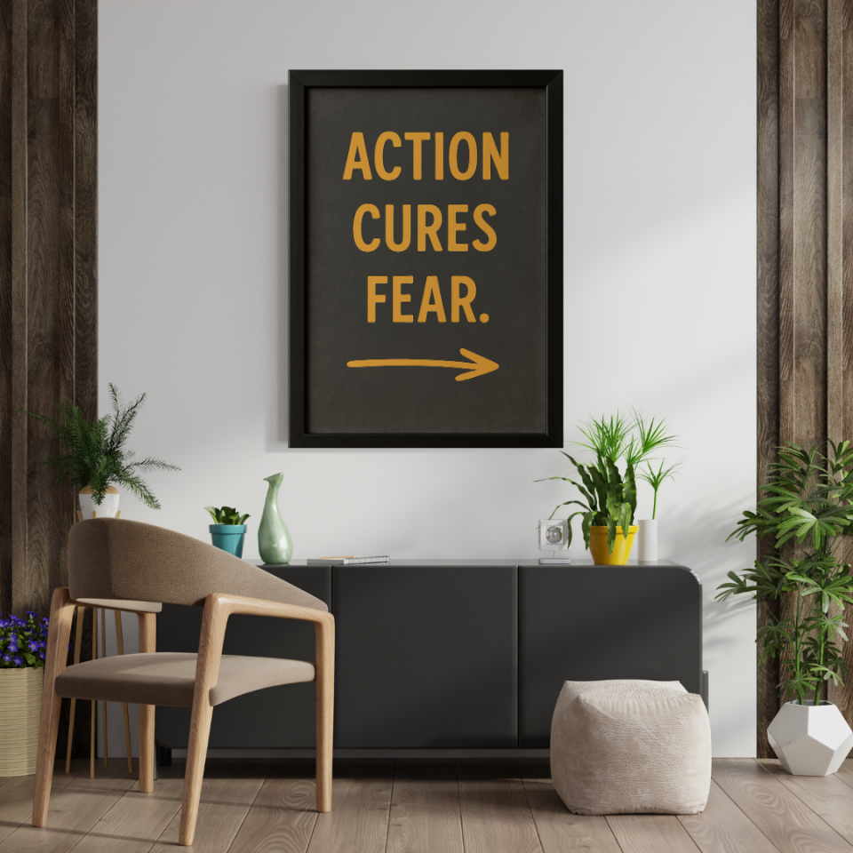 Tranh Truyền Động Lực - Action Cures Fear-duoc-ban-tai-Tranh Gia Phương