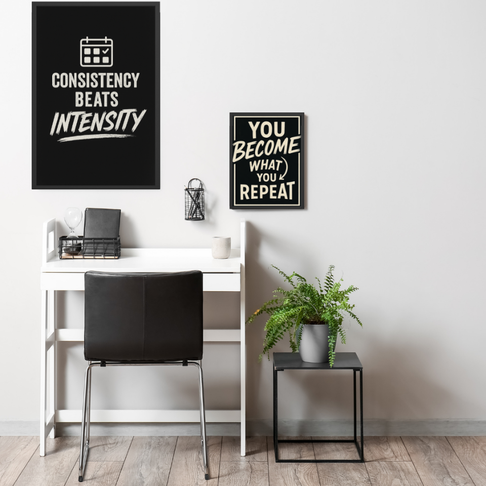 Tranh Truyền Động Lực - Consistency Beats Intensity-duoc-ban-tai-Tranh Gia Phương