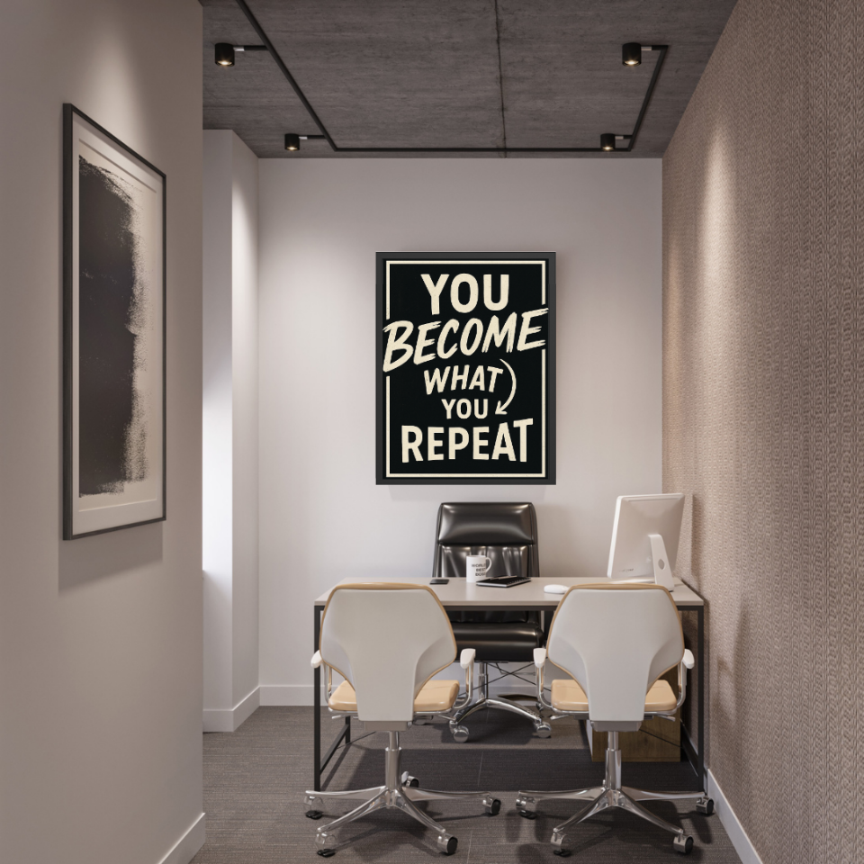 Tranh Truyền Động Lực - You Become What You Repeat-duoc-ban-tai-Tranh Gia Phương