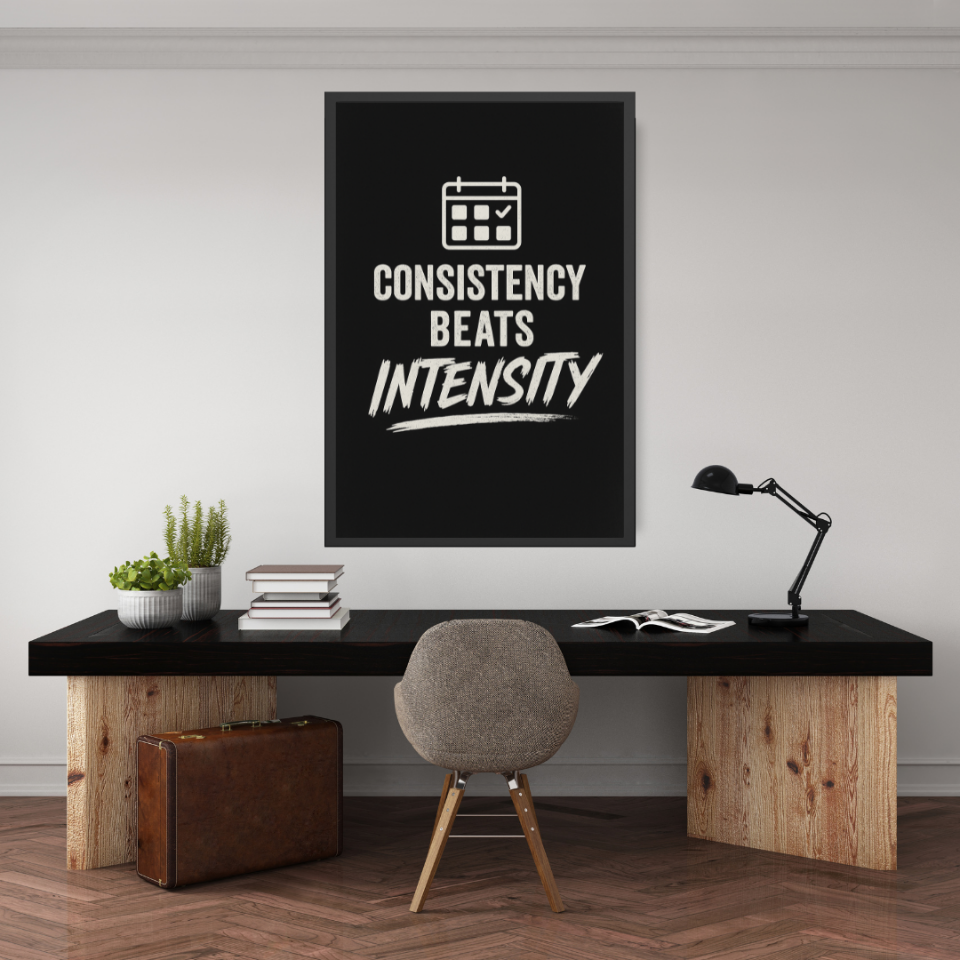 Tranh Truyền Động Lực - Consistency Beats Intensity-duoc-ban-tai-Tranh Gia Phương
