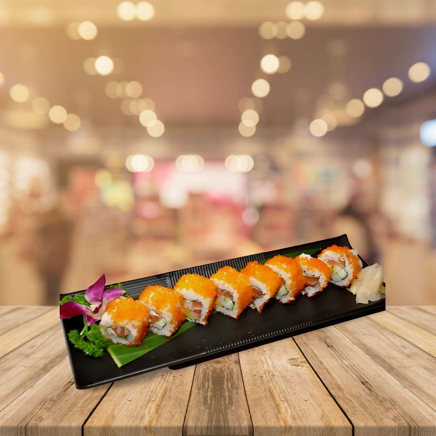 Sushi Cá Hồi Lăn Trứng Tôm-duoc-ban-tai-CITY SUSHI