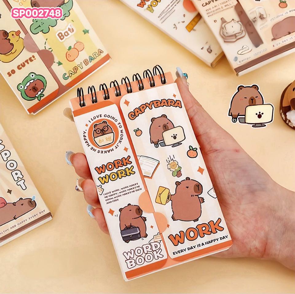 Sổ Tay Học Từ Vựng Capybara Cute Mẫu 2-duoc-ban-tai-Hanana gift shop