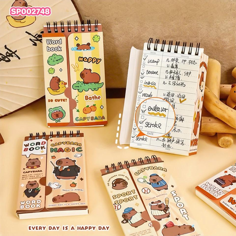 Sổ Tay Học Từ Vựng Capybara Cute Mẫu 2-duoc-ban-tai-Hanana gift shop