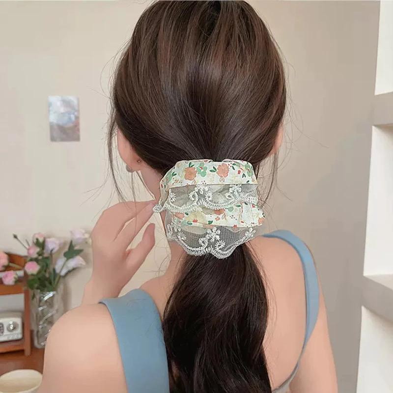 Dây buộc tóc co giãn KUGI, Dây buộc tóc ren cao cấp có ren, Mũ nón nhiều màu thời trang Phụ kiện tóc đuôi ngựa Dây buộc tóc cô gái-duoc-ban-tai-Hanana gift shop