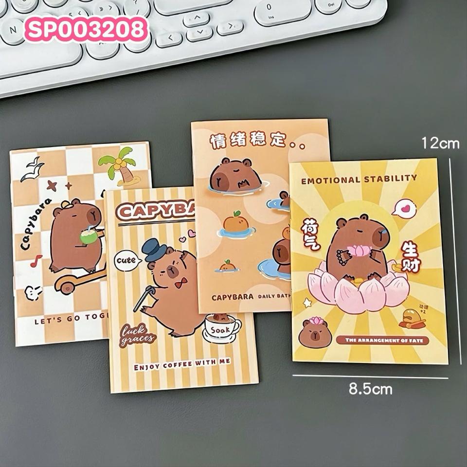 Sổ Tay Capybara Mix Nhiều Hình Capybara Đáng Yêu, Kích thước 85*120mm-duoc-ban-tai-Hanana gift shop
