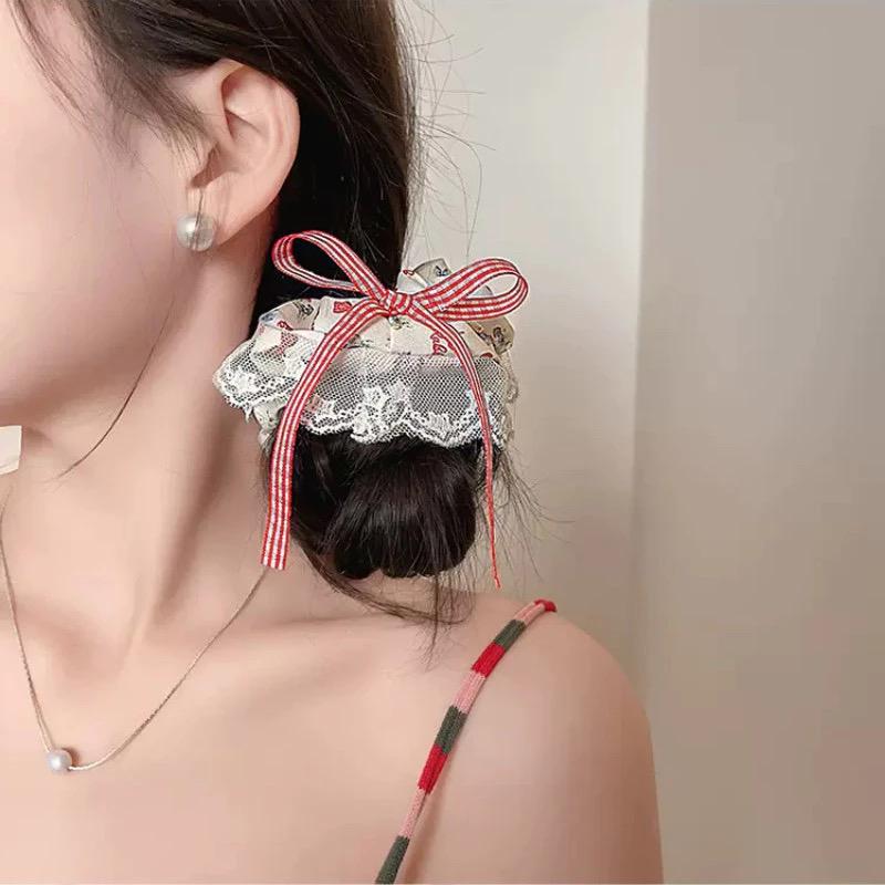 Dây buộc tóc co giãn KUGI, Dây buộc tóc ren cao cấp có ren, Mũ nón nhiều màu thời trang Phụ kiện tóc đuôi ngựa Dây buộc tóc cô gái-duoc-ban-tai-Hanana gift shop
