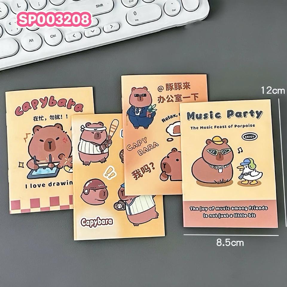 Sổ Tay Capybara Mix Nhiều Hình Capybara Đáng Yêu, Kích thước 85*120mm-duoc-ban-tai-Hanana gift shop