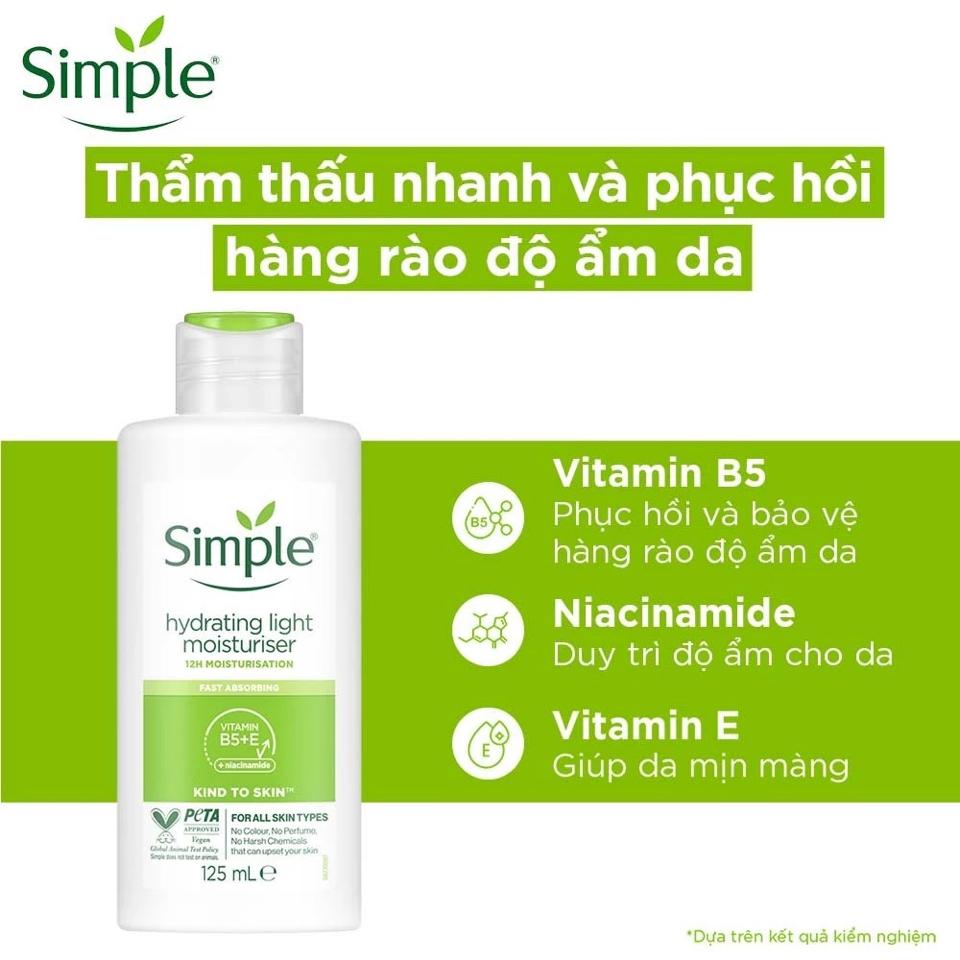 Sữa Dưỡng Ẩm Simple Hydrating Light Moisturiser 125ml (Kem dưỡng)-duoc-ban-tai-Hanana gift shop