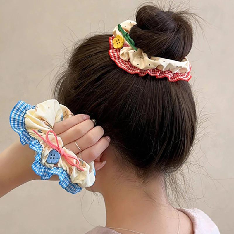 Dây buộc tóc co giãn KUGI, Dây buộc tóc ren cao cấp có ren, Mũ nón nhiều màu thời trang Phụ kiện tóc đuôi ngựa Dây buộc tóc cô gái-duoc-ban-tai-Hanana gift shop