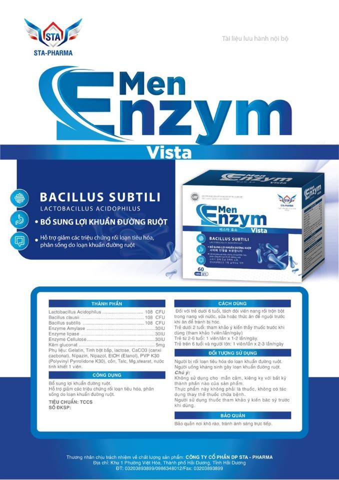Men viên Enzyme -duoc-ban-tai-Cty cổ phần DP STA -pharma