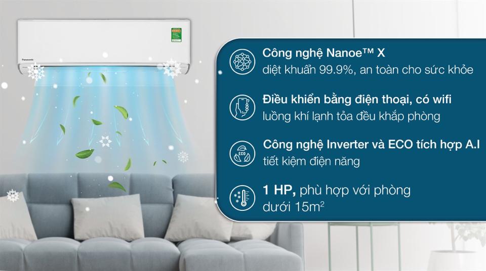 Điều hoà Panasonic Inverter 1 HP CU/CS-XU9ZKH-8-duoc-ban-tai-Điện Tử  Điện Lạnh  Thế Lý