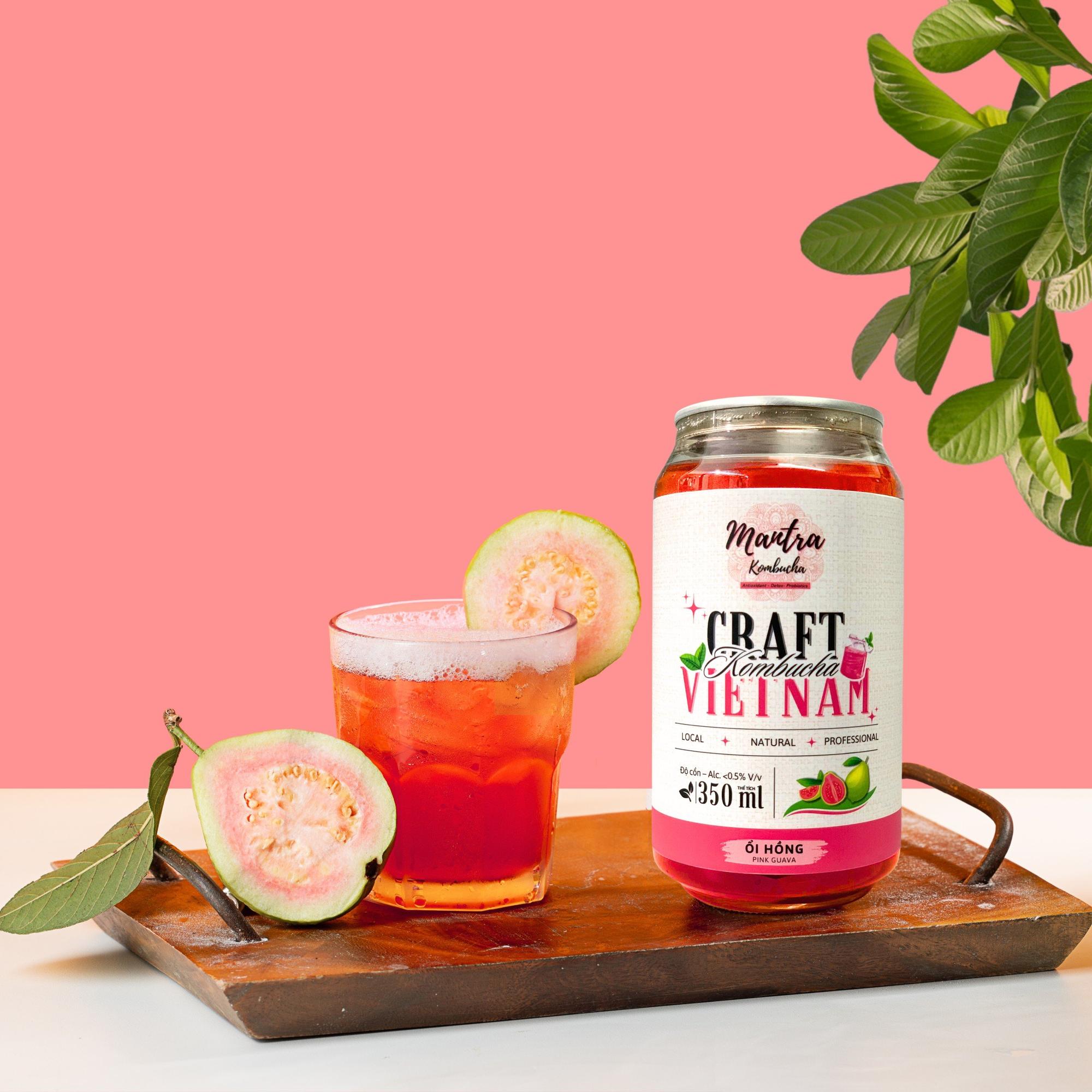 Kombucha Ổi hồng lon 330ml-duoc-ban-tai-Mantra Kombucha