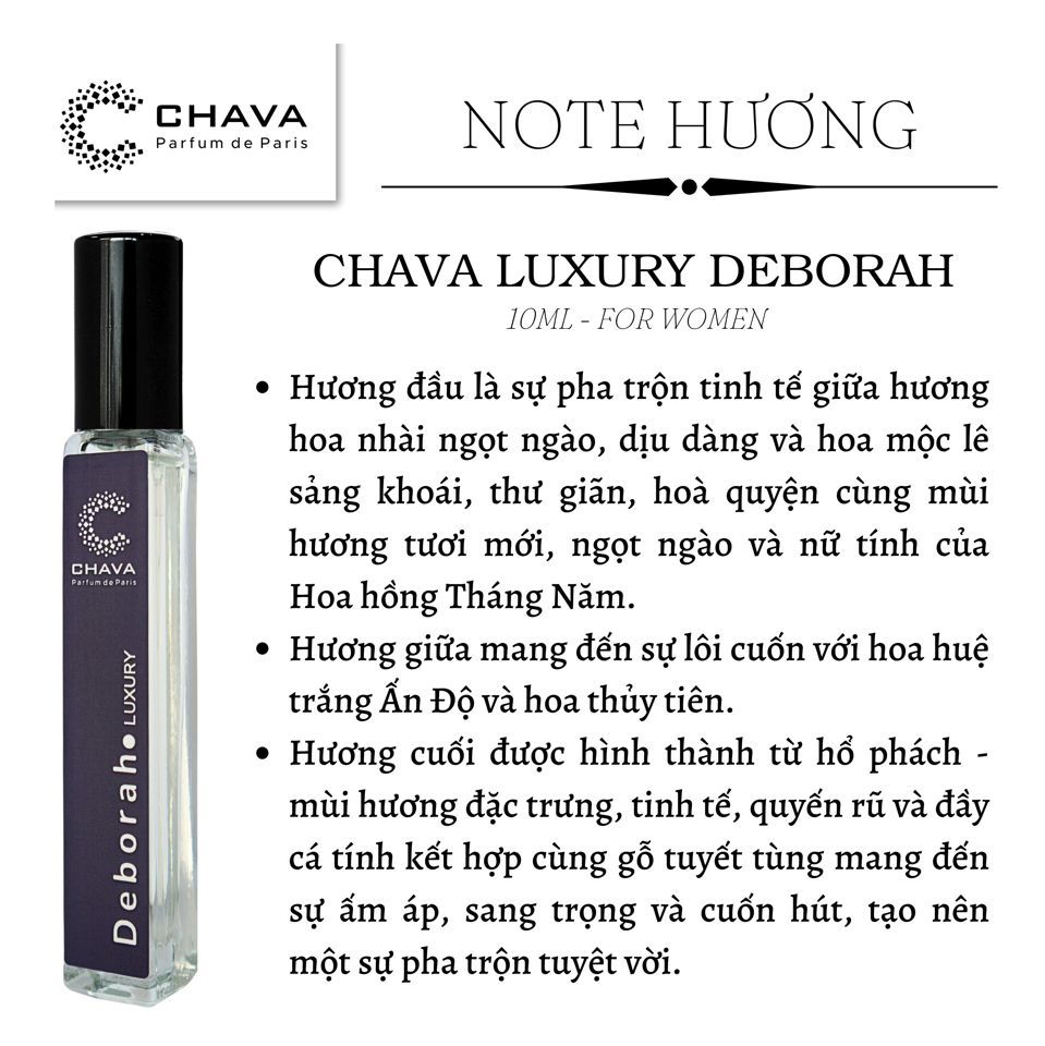 NƯỚC HOA DEBORAH LUXURY MINI 10ML - CHAVA-duoc-ban-tai-Milo Shop