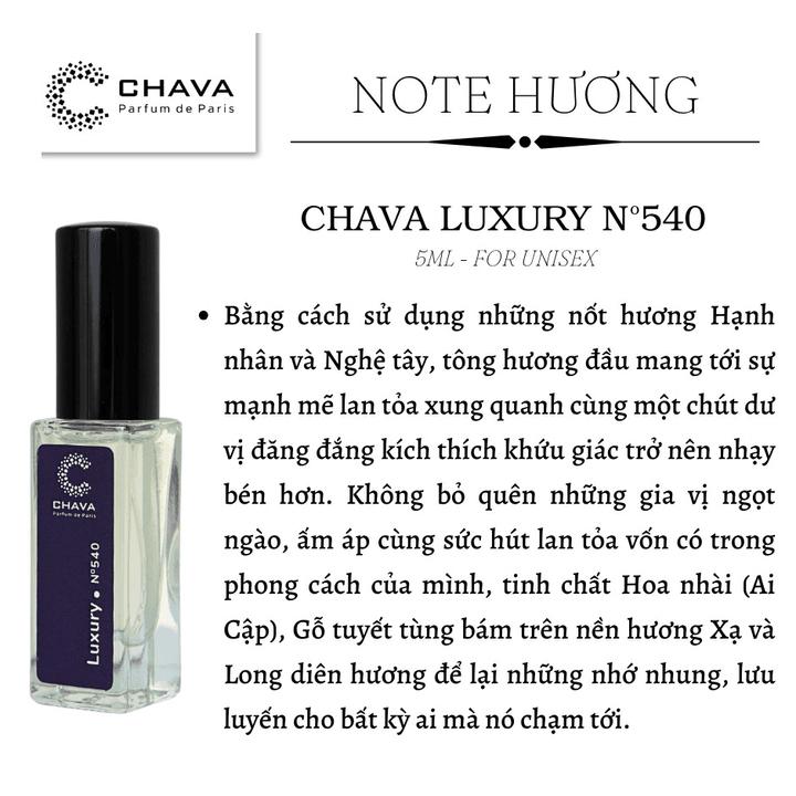 NƯỚC HOA N0540 MINI LUXURY 5ML - CHAVA-duoc-ban-tai-Milo Shop