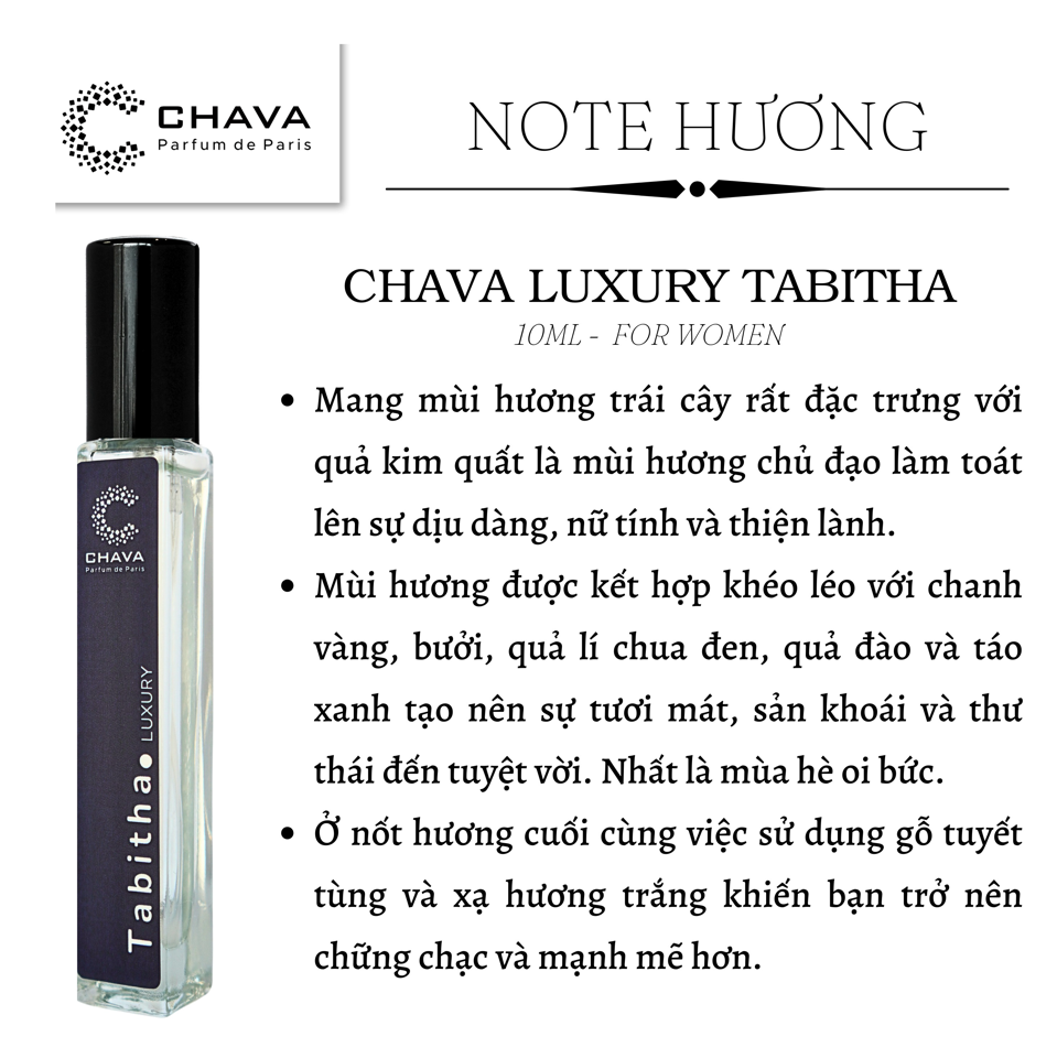 NƯỚC HOA TABITHA LUXURY MINI 10ML - CHAVA-duoc-ban-tai-Milo Shop