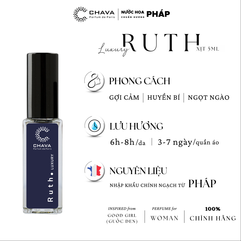 NƯỚC HOA RUTH MINI LUXURY 5ML - CHAVA-duoc-ban-tai-Milo Shop
