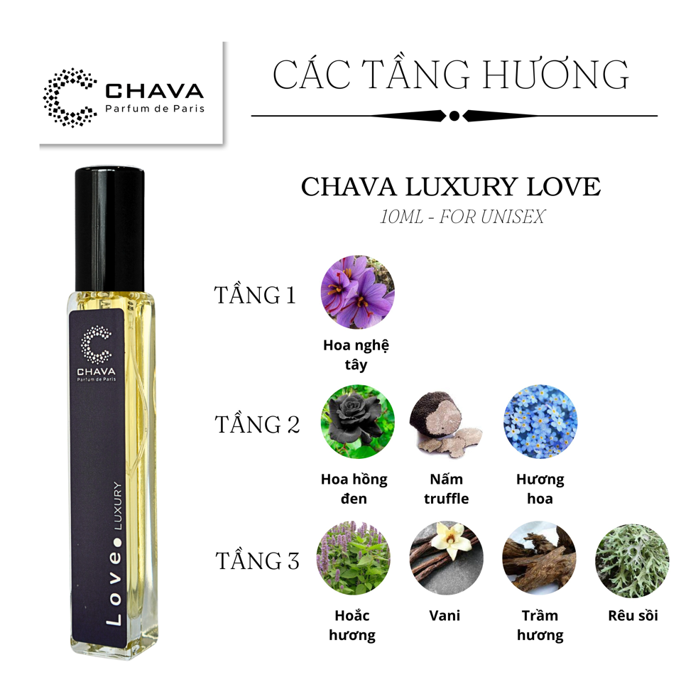 NƯỚC HOA LOVE LUXURY 10ML - CHAVA-duoc-ban-tai-Milo Shop