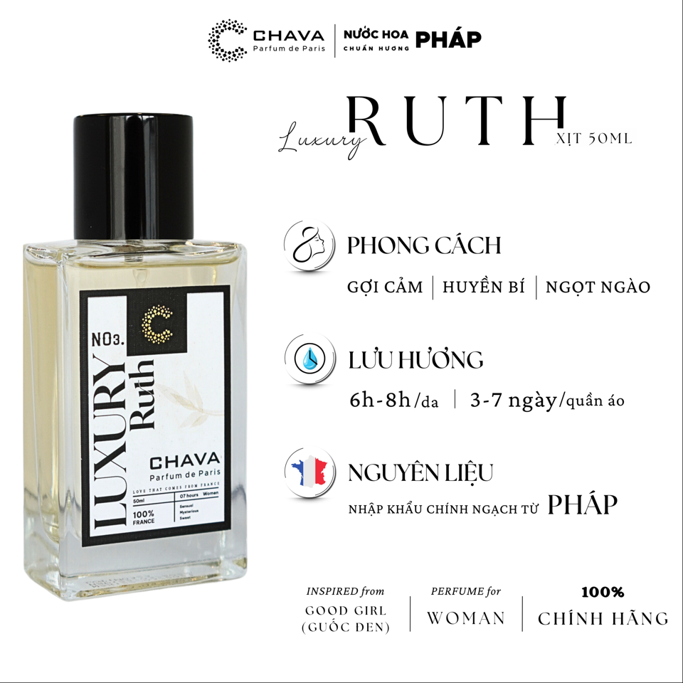 NƯỚC HOA RUTH LUXURY 50ML - CHAVA-duoc-ban-tai-Milo Shop