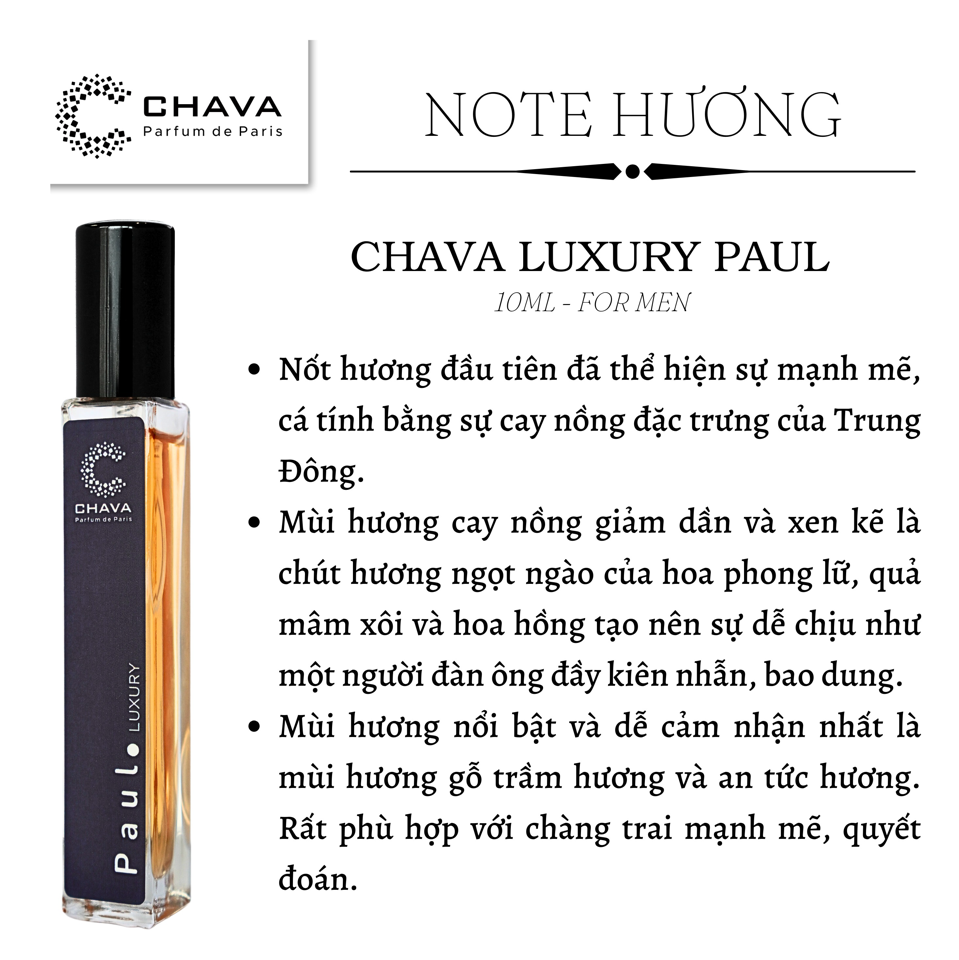 NƯỚC HOA PAUL LUXURY 10ML - CHAVA-duoc-ban-tai-Milo Shop