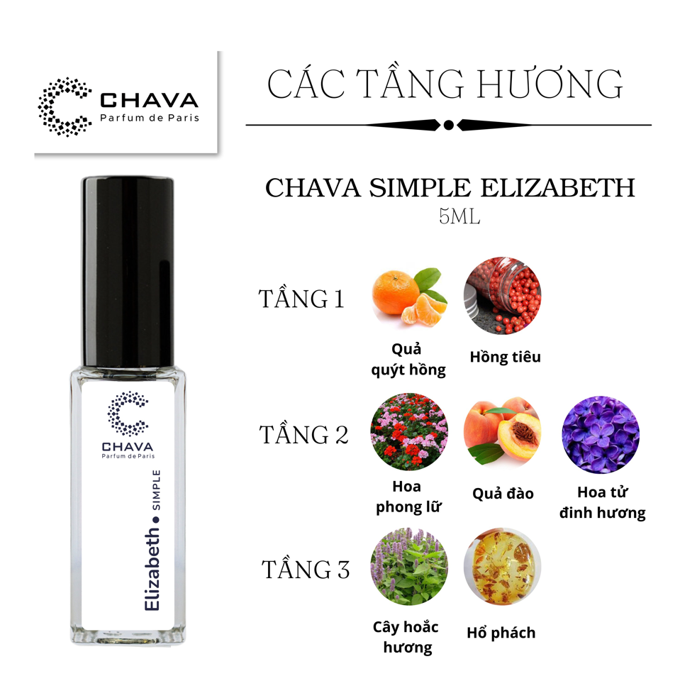 NƯỚC HOA ELIZABETH MINI SIMPLE 5ML - CHAVA-duoc-ban-tai-Milo Shop