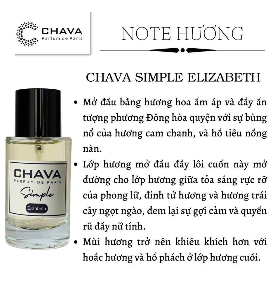 NƯỚC HOA ELIZABETH SIMPLE 50ML - CHAVA-duoc-ban-tai-Milo Shop