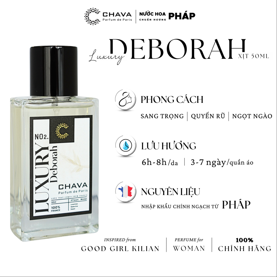 NƯỚC HOA DEBORAH LUXURY 50ML - CHAVA-duoc-ban-tai-Milo Shop