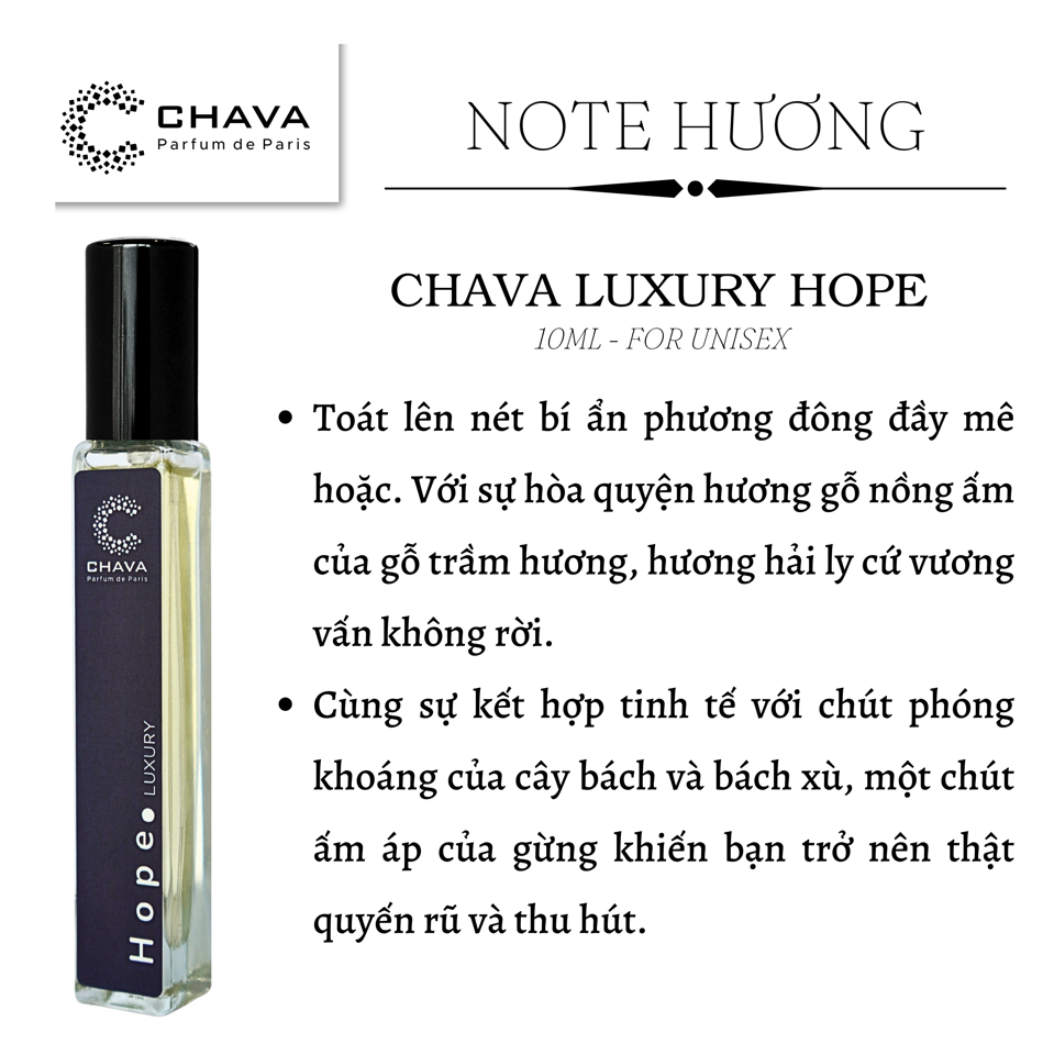 NƯỚC HOA HOPE LUXURY 10ML - CHAVA-duoc-ban-tai-Milo Shop
