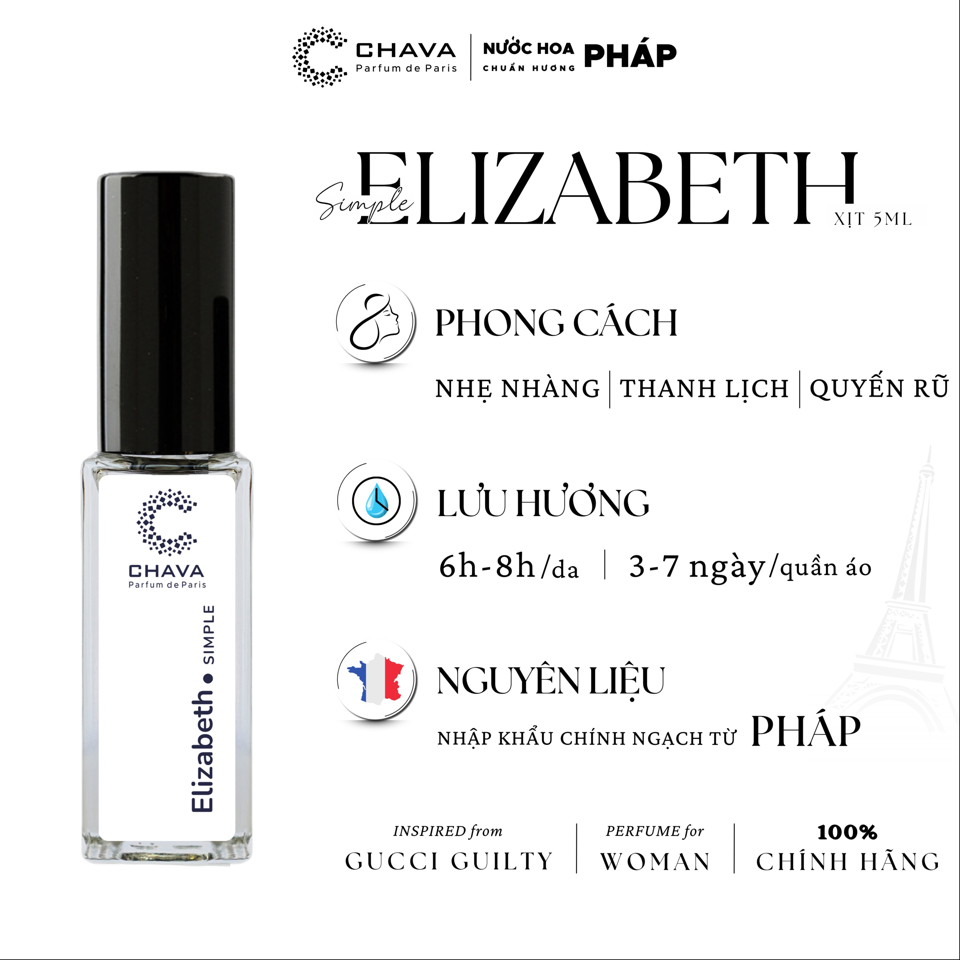 NƯỚC HOA ELIZABETH MINI SIMPLE 5ML - CHAVA-duoc-ban-tai-Milo Shop