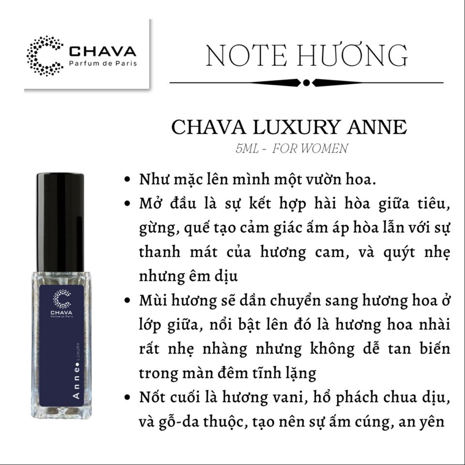 NƯỚC HOA ANNE MINI LUXURY 5ML - CHAVA-duoc-ban-tai-Milo Shop