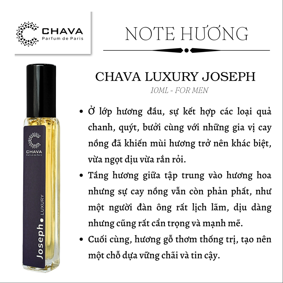 Nước hoa JOSEPH Luxury 10ml hiệu Chava (Pháp)-duoc-ban-tai-Milo Shop