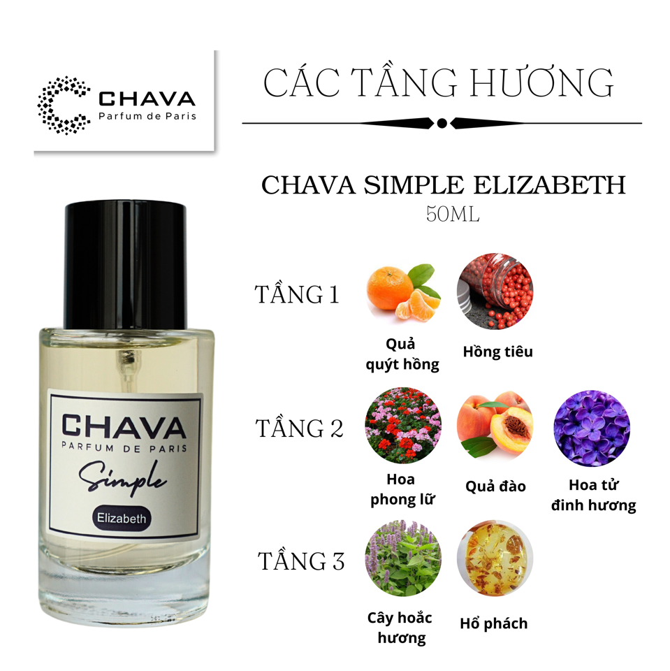 NƯỚC HOA ELIZABETH SIMPLE 50ML - CHAVA-duoc-ban-tai-Milo Shop
