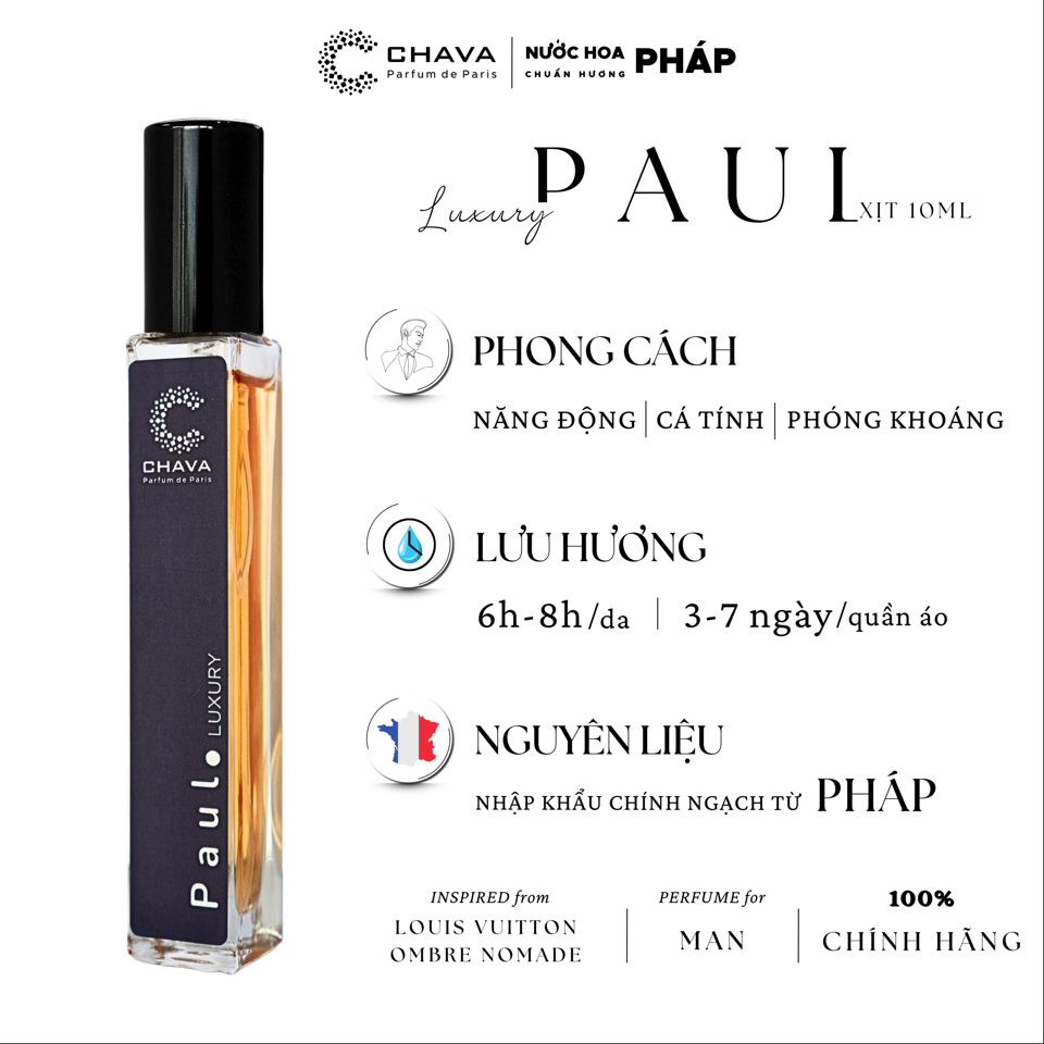 NƯỚC HOA PAUL LUXURY 10ML - CHAVA-duoc-ban-tai-Milo Shop