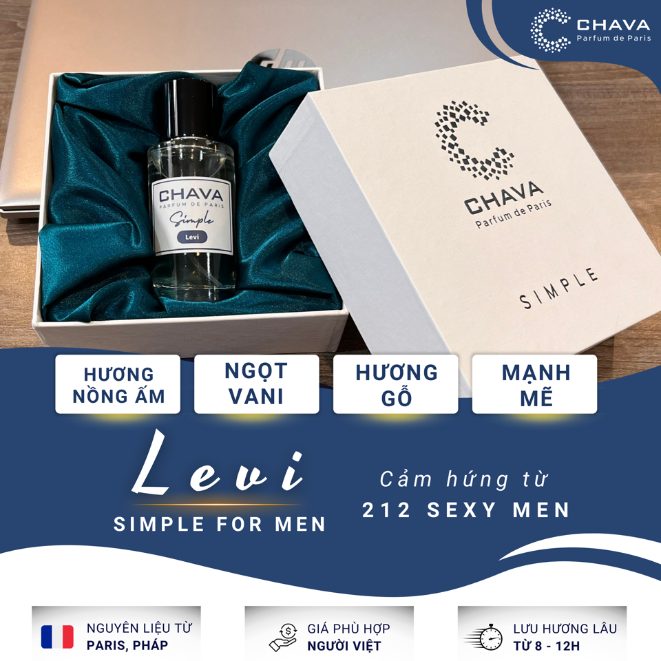 NƯỚC HOA LEVI SIMPLE 50ML - CHAVA (M)-duoc-ban-tai-Milo Shop