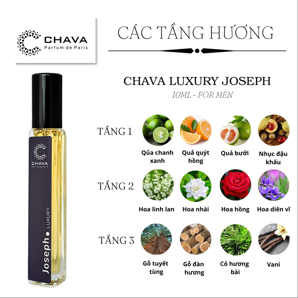 Nước hoa JOSEPH Luxury 10ml hiệu Chava (Pháp)-duoc-ban-tai-Milo Shop