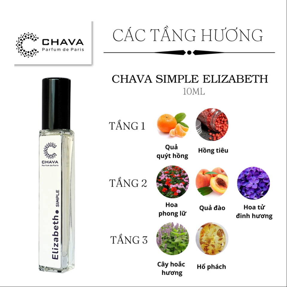 NƯỚC HOA ELIZABETH SIMPLE 10ML - CHAVA-duoc-ban-tai-Milo Shop