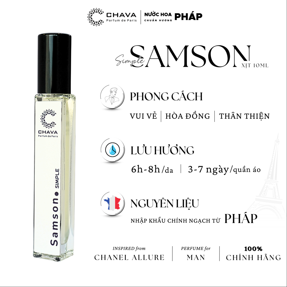 NƯỚC HOA SAMSON SIMPLE 10ML - CHAVA-duoc-ban-tai-Milo Shop