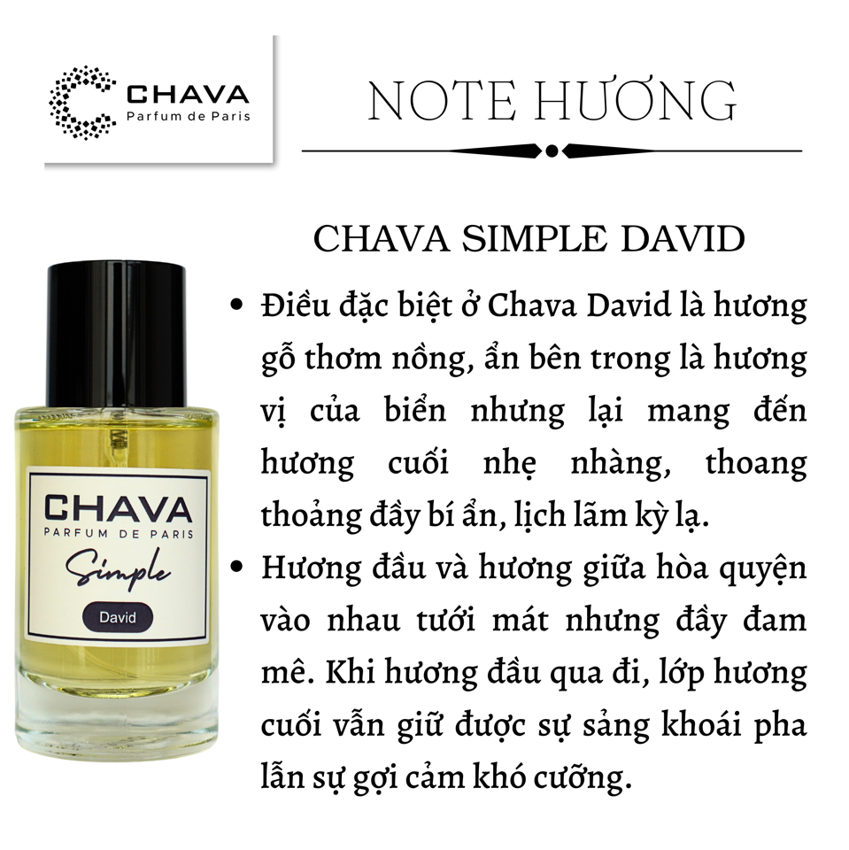 NƯỚC HOA DAVID SIMPLE 50ML - CHAVA-duoc-ban-tai-Milo Shop