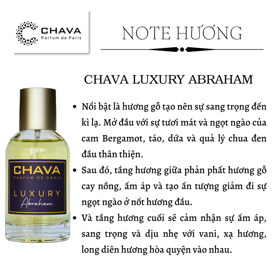 NƯỚC HOA ABRAHAM LUXURY 50ML - CHAVA-duoc-ban-tai-Milo Shop