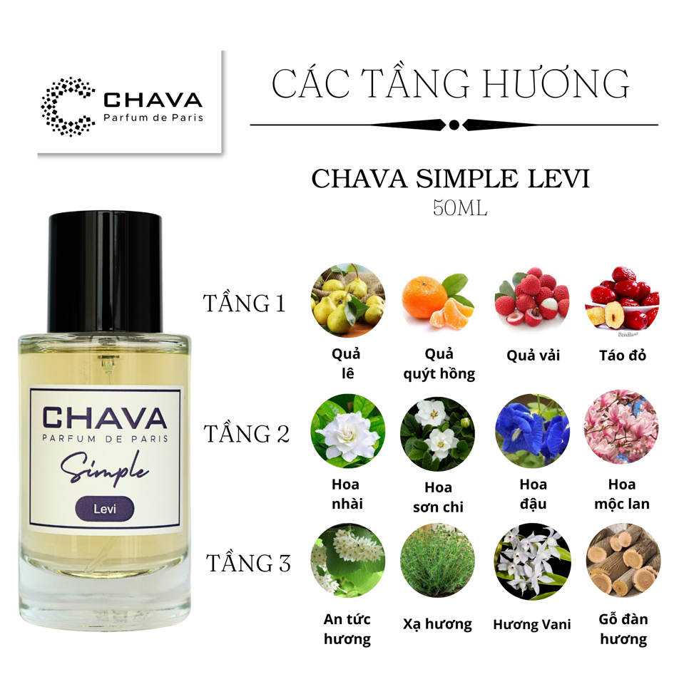 NƯỚC HOA LEVI SIMPLE 50ML - CHAVA (M)-duoc-ban-tai-Milo Shop