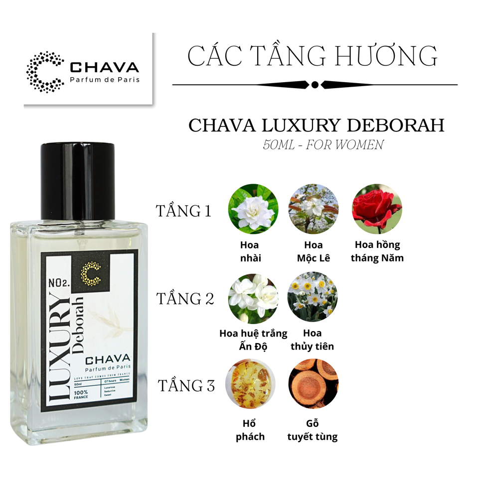 NƯỚC HOA DEBORAH LUXURY 50ML - CHAVA-duoc-ban-tai-Milo Shop