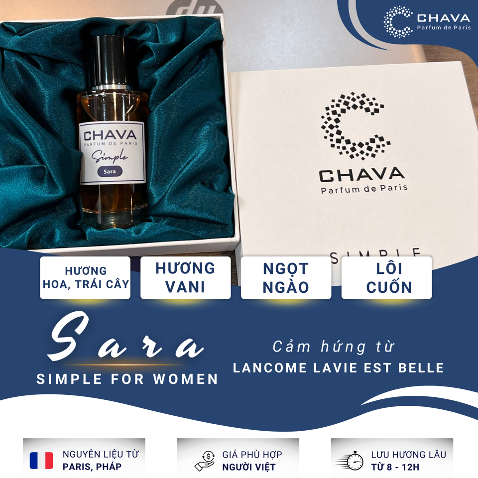 NƯỚC HOA SARA SIMPLE 50ML - CHAVA-duoc-ban-tai-Milo Shop