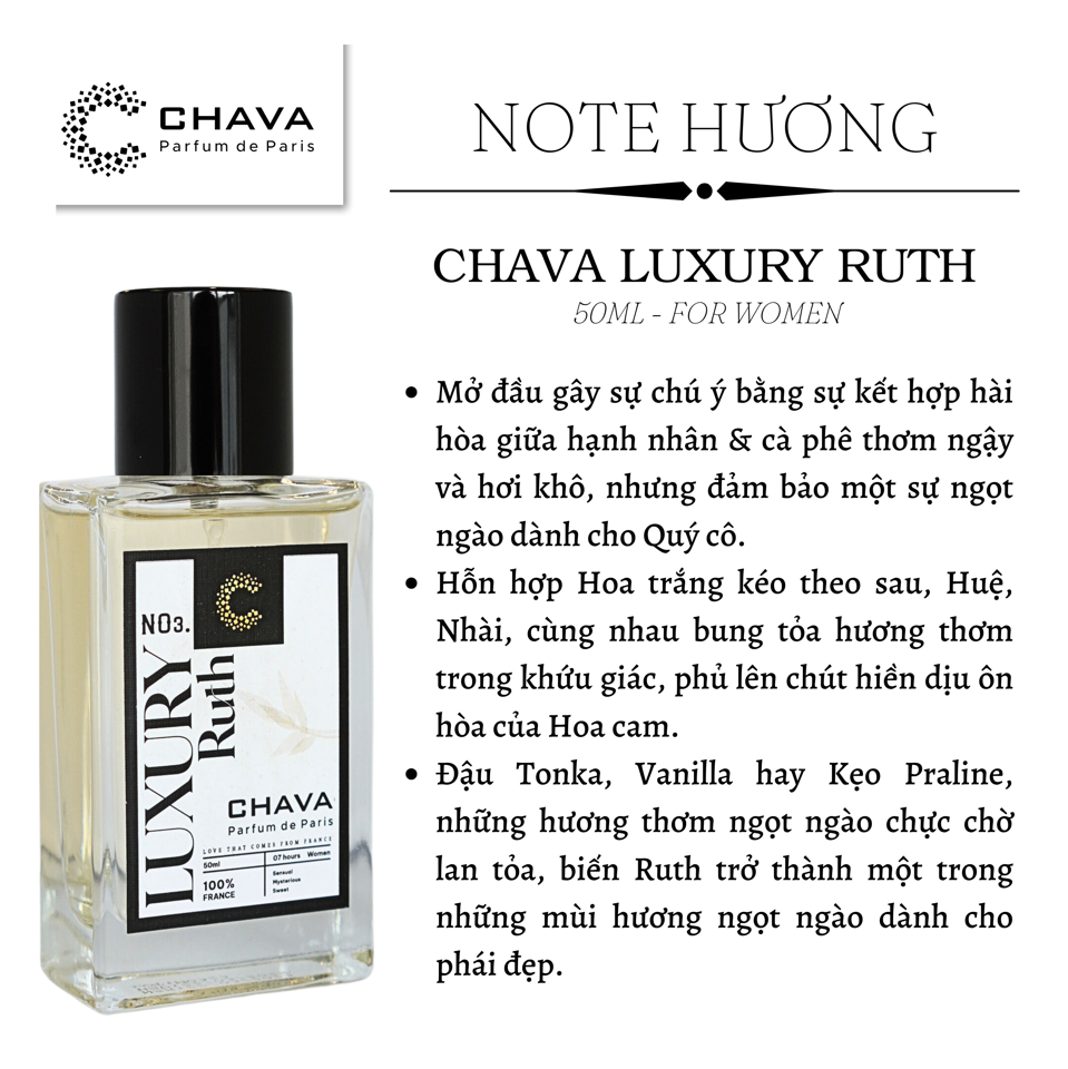NƯỚC HOA RUTH LUXURY 50ML - CHAVA-duoc-ban-tai-Milo Shop